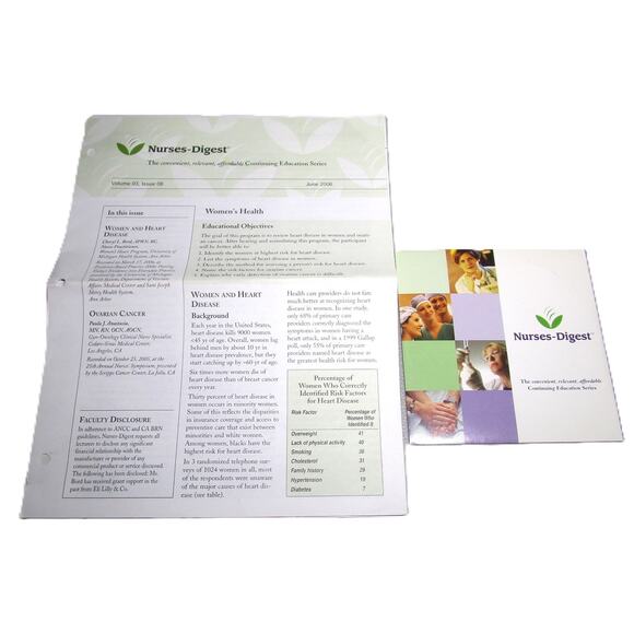 Nurses Digest Women's Health Heart Disease Ovarian Cancer DVD Educational 2006 - Picture 1 of 3